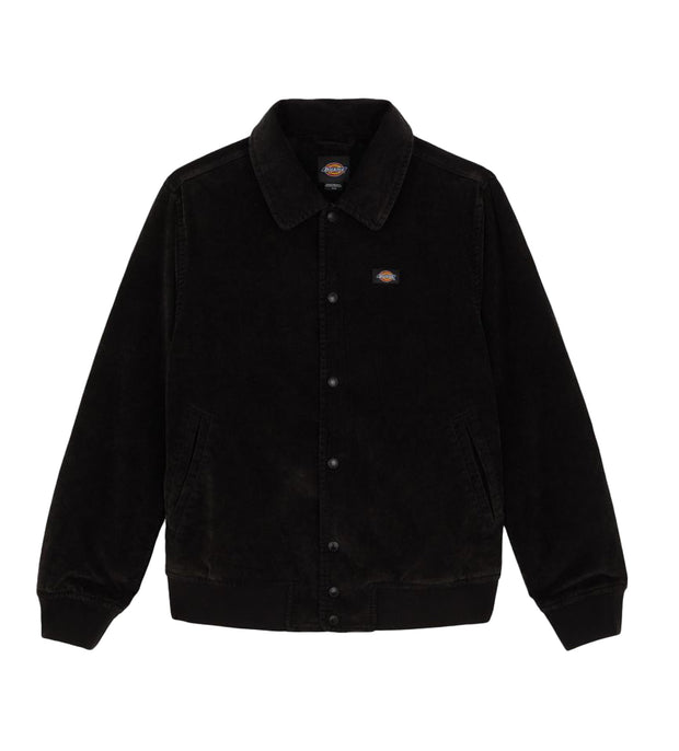 Dickies Jas in de kleur zwart en de stof is corduroy.