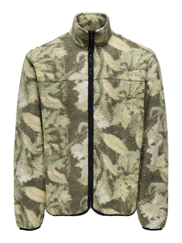 Only & Sons teddyvest kleur camouflage
