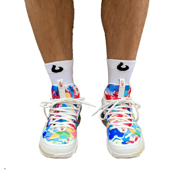 Burned basketbalsokken wit. Ook in zwart verkrijgbaar.