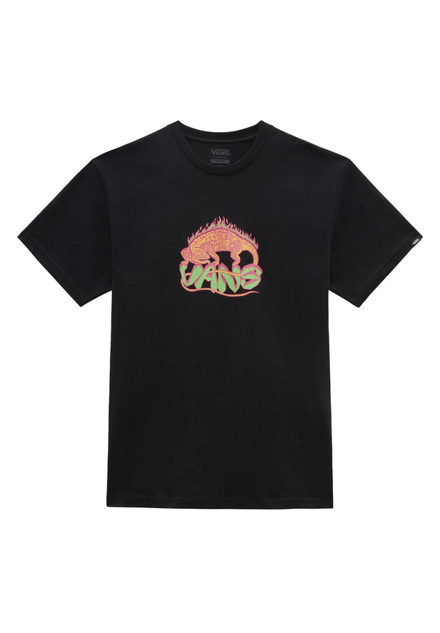 Vans Zwart T-shirt met bijzondere opdruk met rood en in het groen het Vans logo