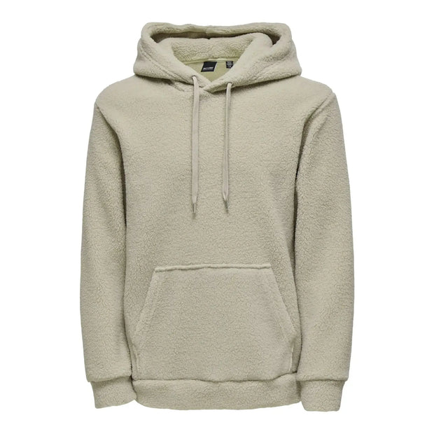 Hoody beige van lekkere teddy stof