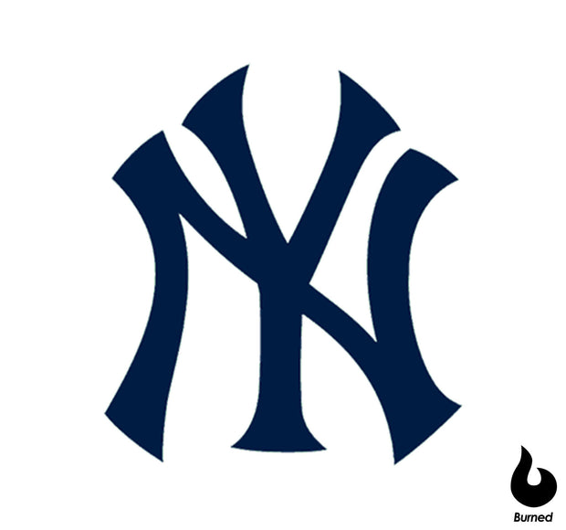 new york yankees x burned