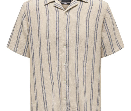 Trev Regular Structure Stripe Shirt Khaki