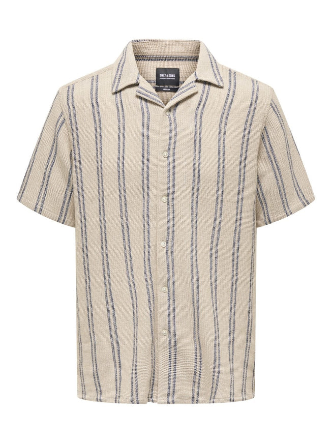 Trev Regular Structure Stripe Shirt Khaki