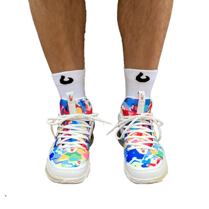 Burned basketbalsokken wit. Ook in zwart verkrijgbaar.