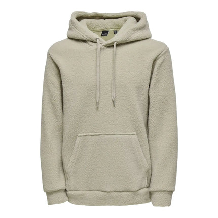 Hoody beige van lekkere teddy stof