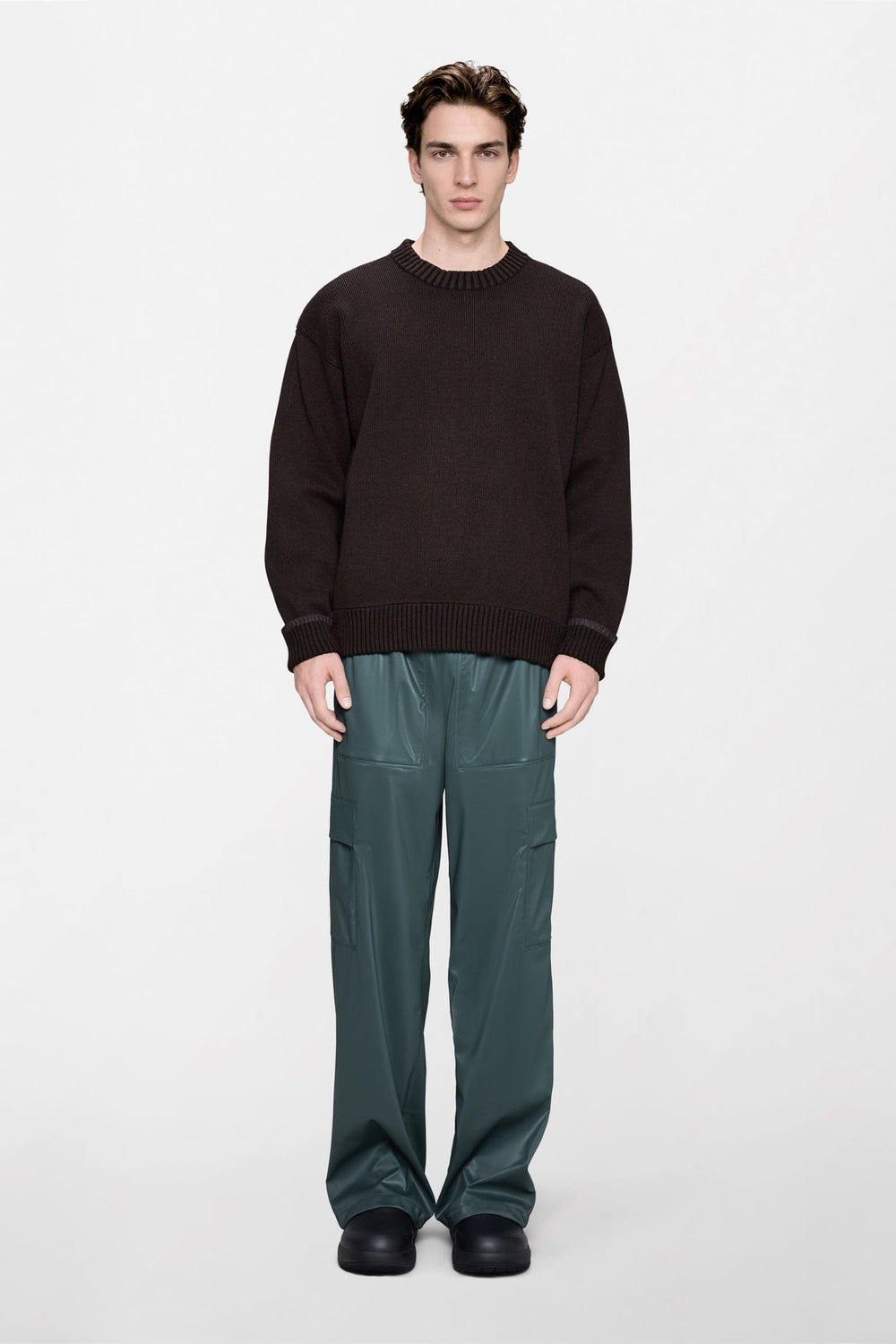 Rains Sowa Knit Crew Neck Bark / Black