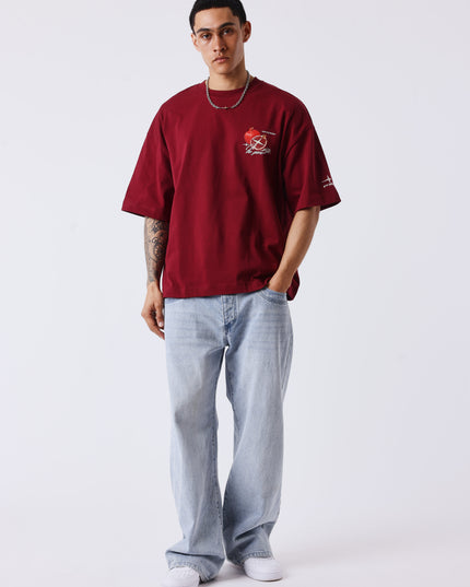 Project X Paris Pomegranate Oversized T-shirt Bordeaux