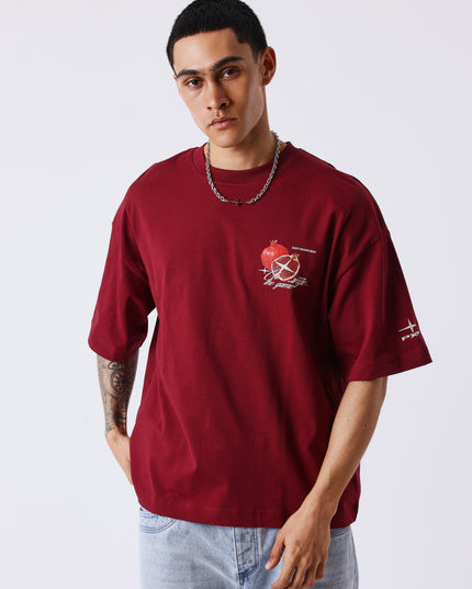 Project X Paris Pomegranate Oversized T-shirt Bordeaux