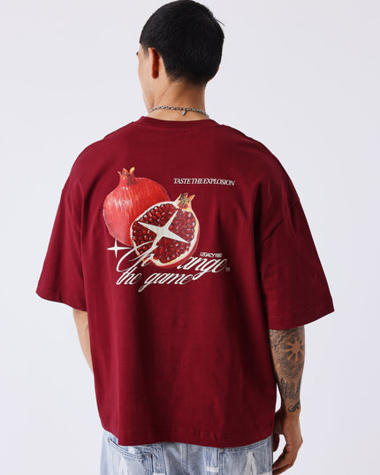 Project X Paris Pomegranate Oversized T-shirt Bordeaux