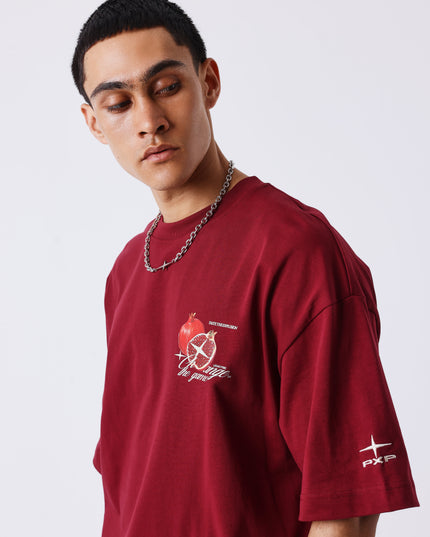Project X Paris Pomegranate Oversized T-shirt Bordeaux
