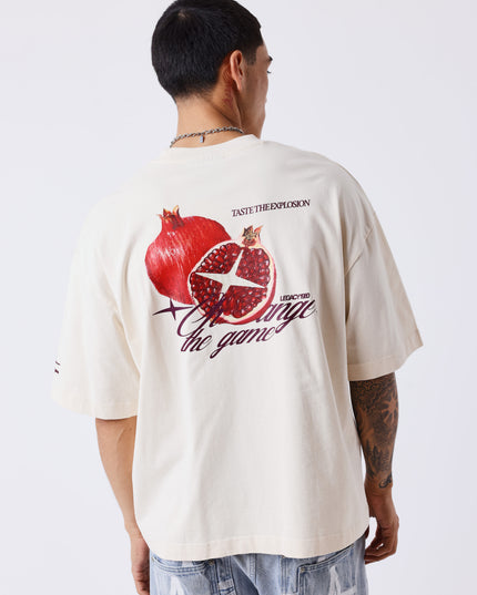 Project X Paris Pomegranate Oversized T-shirt Gebroken Wit