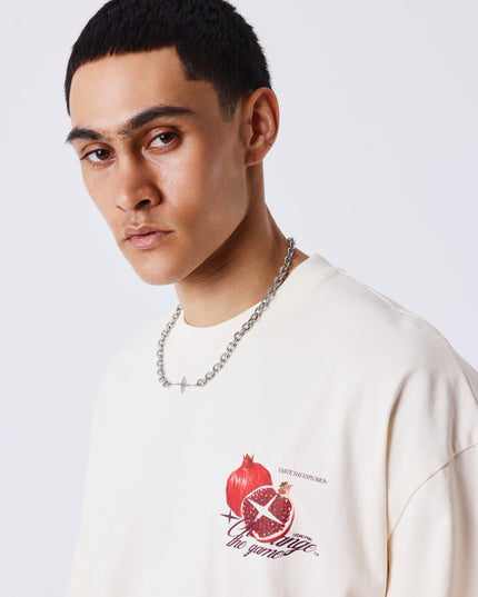 Project X Paris Pomegranate Oversized T-shirt Gebroken Wit