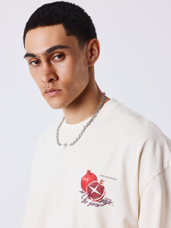 Project X Paris Pomegranate Oversized T-shirt Gebroken Wit