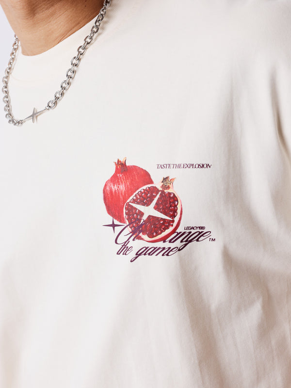 Project X Paris Pomegranate Oversized T-shirt Gebroken Wit