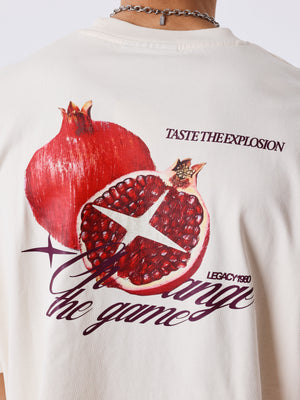 Project X Paris Pomegranate Oversized T-shirt Gebroken Wit