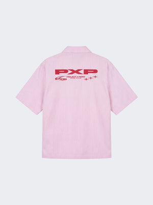 Project X Paris Chemise courte ample à fines rayures rose