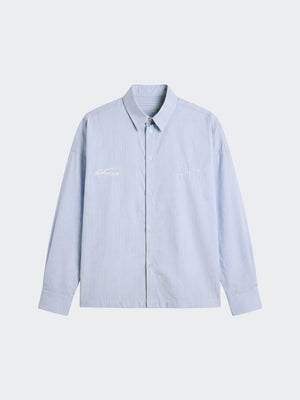 Project X Paris Chemise ample courte à manches longues rayée bleu