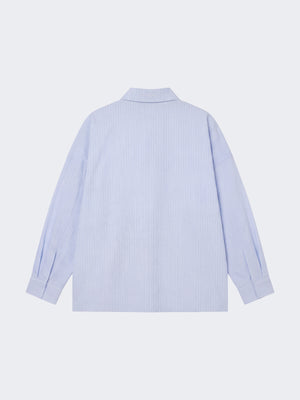 Project X Paris Chemise ample courte à manches longues rayée bleu