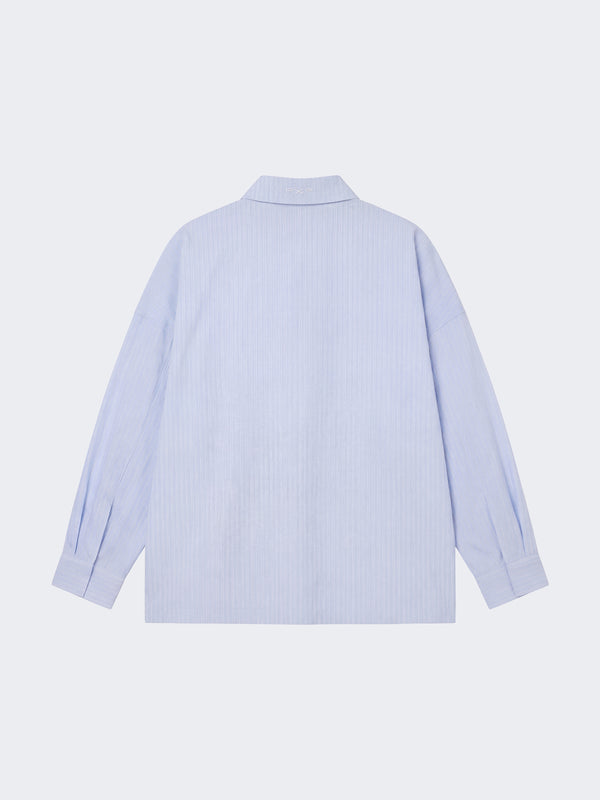 Project X Paris Chemise ample courte à manches longues rayée bleu