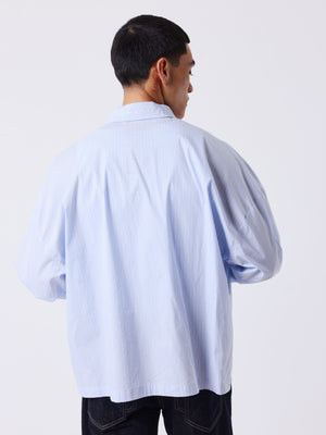Project X Paris Chemise ample courte à manches longues rayée bleu