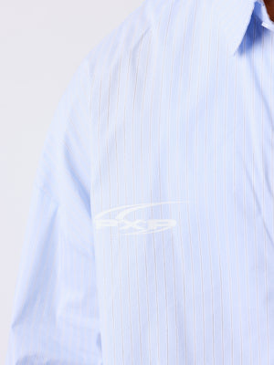 Project X Paris Chemise ample courte à manches longues rayée bleu