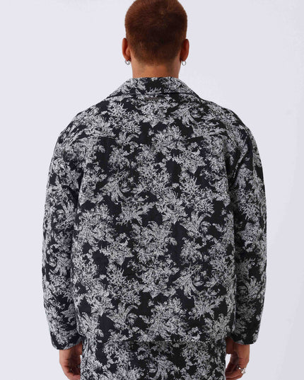 Project X Paris Jacket Plant Pattern Zwart Wit