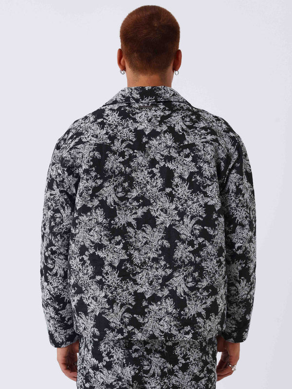 Project X Paris Jacket Plant Pattern Zwart Wit