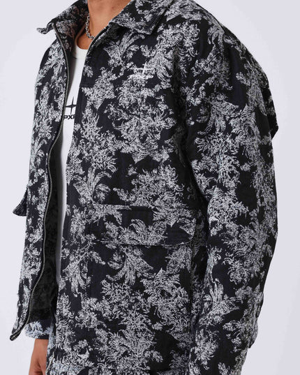 Project X Paris Jacket Plant Pattern Zwart Wit