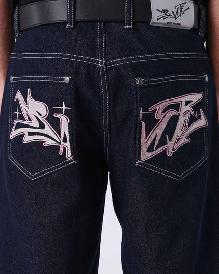 Project X Paris Short Flare Korte Broek Blauw
