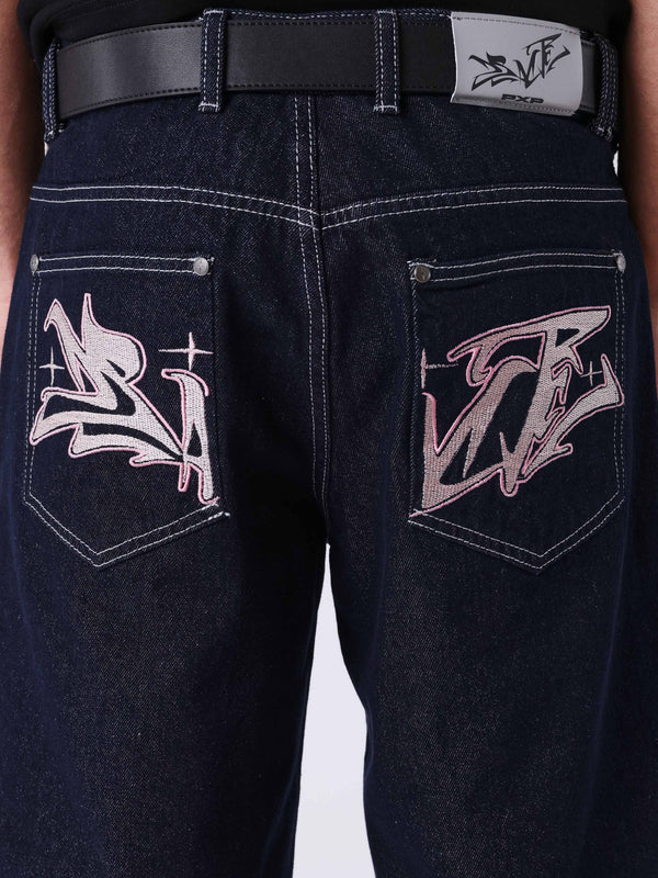 Project X Paris Short Flare Korte Broek Blauw
