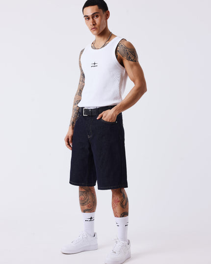 Project X Paris Double Pocket Denim Short Donkerblauw