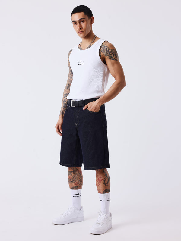 Project X Paris Double Pocket Denim Short Dunkelblau