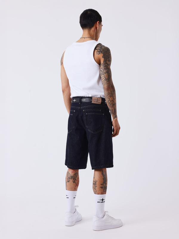Project X Paris Double Pocket Denim Short Dunkelblau