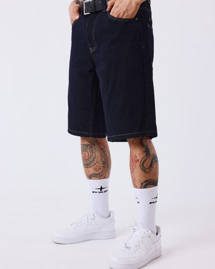 Project X Paris Double Pocket Denim Short Donkerblauw