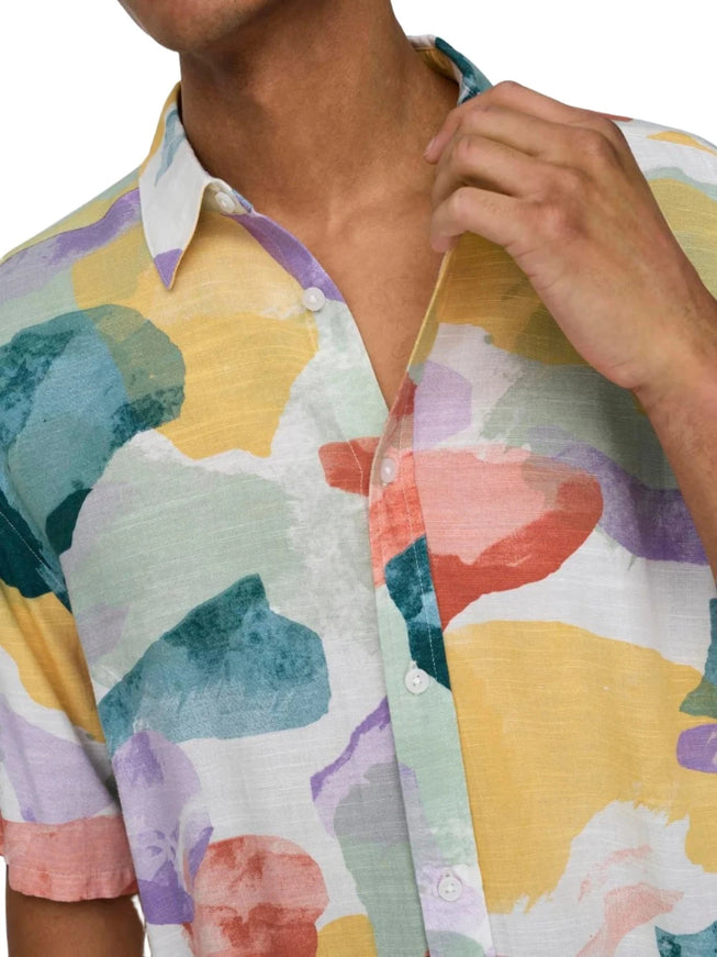 Only-&-Sons Bud-Viscose-Relaxed-Shirt-Lemonade-Close-up