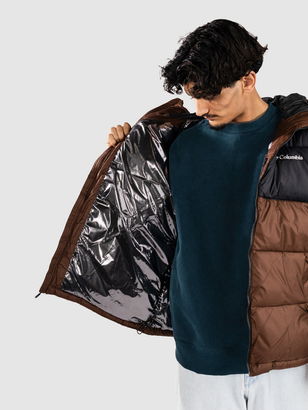 Columbia Pine Lake II Hooded Puffer Jacket Bruin Zwart