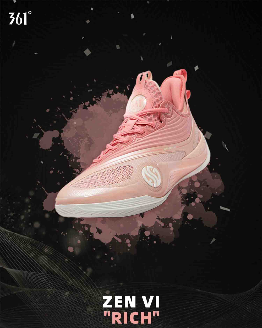 361 Degrees AG Zen VI Basketbalschoen Roze