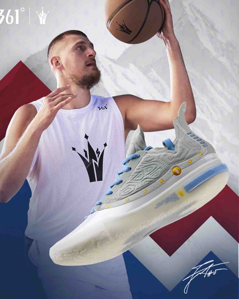 361 Degrees Joker 1 GT Nikola Jokic Basketbalschoen Denver