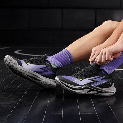 361 Light Up Basketbalschoen Zwart Paars