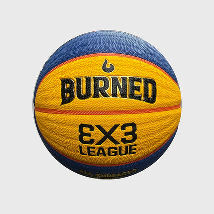 Burned In/Outdoor Basketbal 3x3 Premium Official, maat 7, vrijstaand op grijze achtergrond - Burned Sports