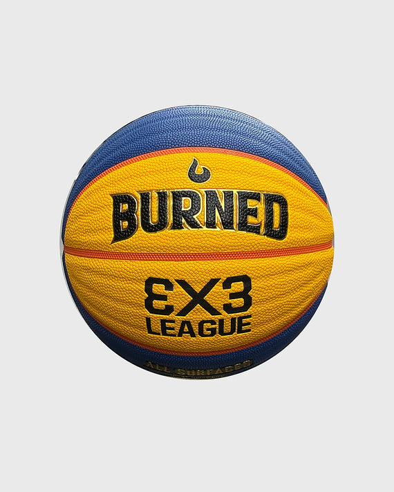 Burned In/Outdoor Basketbal 3x3 Premium Official, maat 7, vrijstaand op grijze achtergrond - Burned Sports
