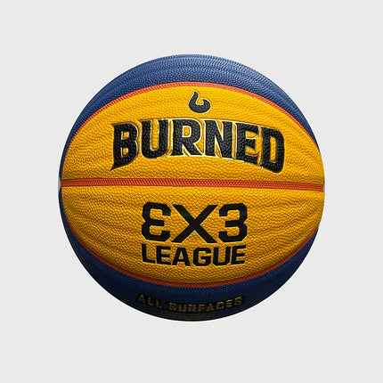 Burned In/Outdoor Basketbal 3x3 Premium Official, maat 7, vrijstaand op grijze achtergrond - Burned Sports