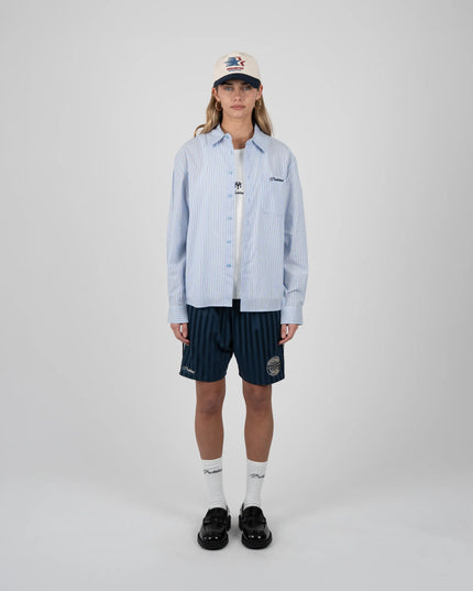Prohibited Pinstripe Westbury Dress Shirt Blauw