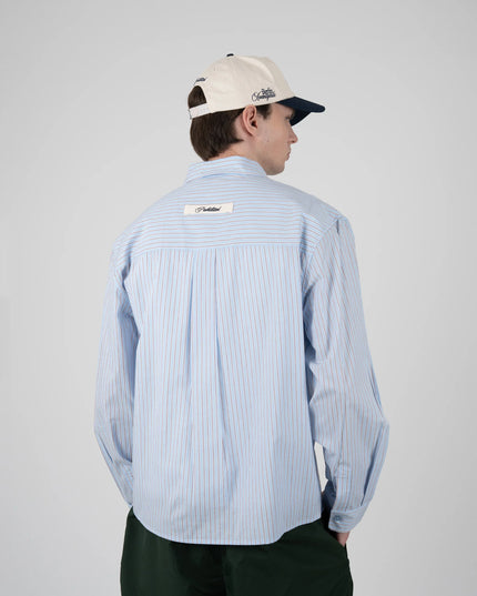 Prohibited Pinstripe Westbury Dress Shirt Blauw
