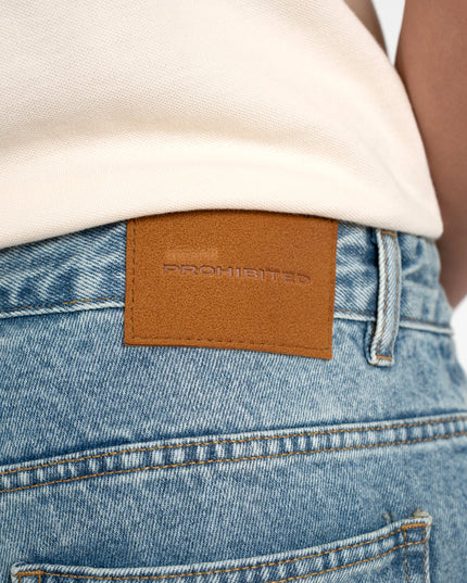 Prohibited Off Shore Jorts Semi-serrés Bleu Clair