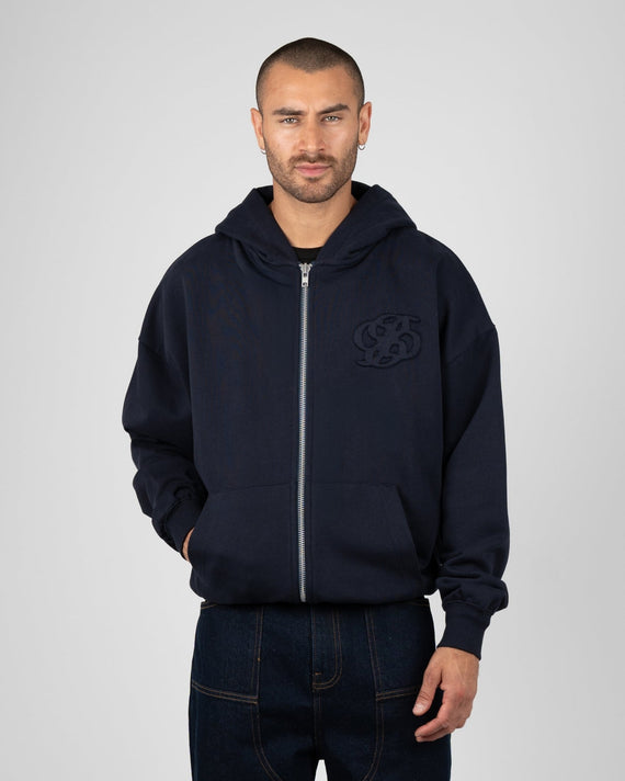 Prohibited College Days Zip-Hoodie Donkerblauw