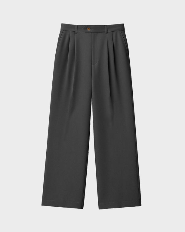 Prohibited Heritage Pleated Pants Donkergrijs
