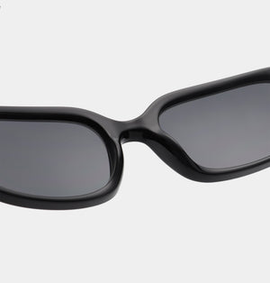 A.Kjærbede Will zonnebril Black - detail scharnier/binnenzijde