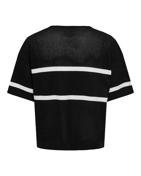 Only & Sons Sace Life Split Neck Polo Zwart Wit